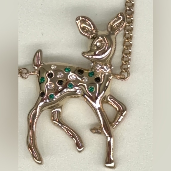 CHANEL Crystal Studded Deer Necklace w/ Pearled Chain w/Chanel Box, Insert & COA - Picture 4 of 11